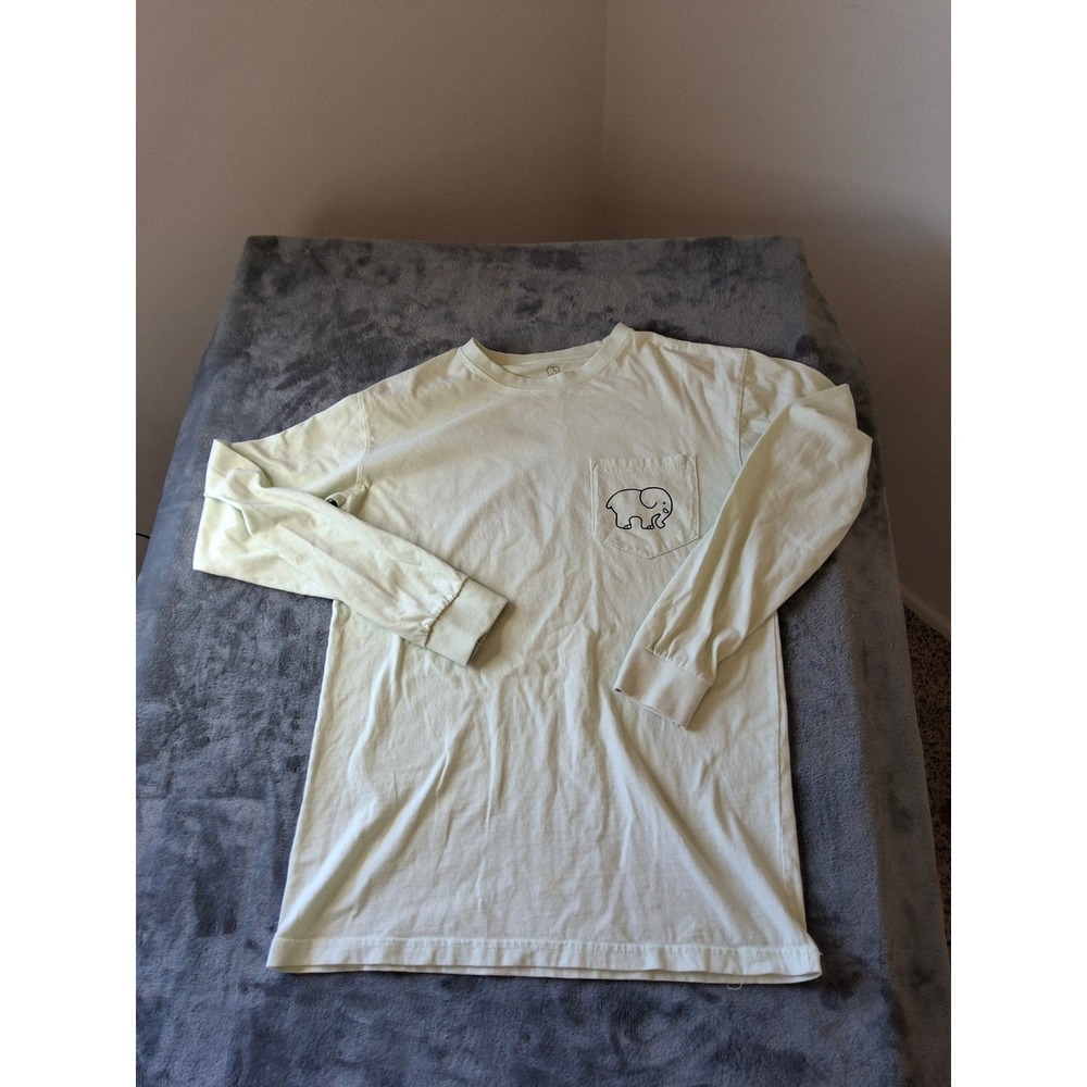 Ivory Ella Womens Long Sleeve Pocket T-Shirt Mint Green Hamsa Elephant Size M